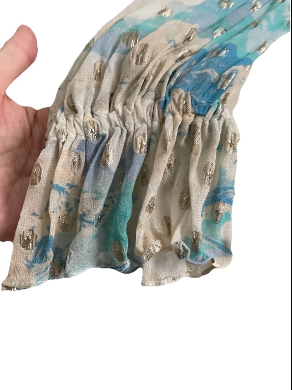 HEMANT & NANDITA Floral Georgette METALLIC MINI DRESS Size Small - Picture 11 of 16
